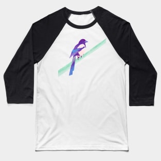 Beautiful Magpie illustration blue, green colored bird Baseball T-Shirt